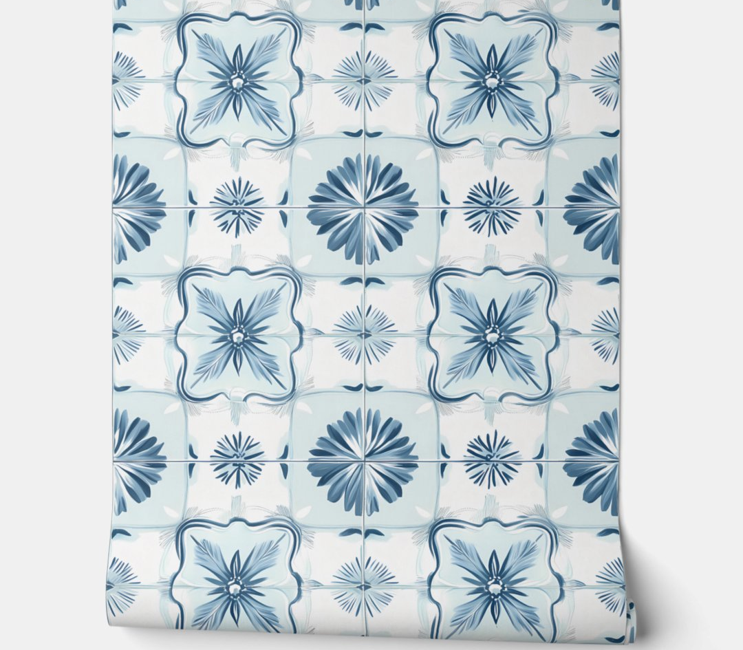 Ocean Harmony Tiles Peel and Stick Wallpaper