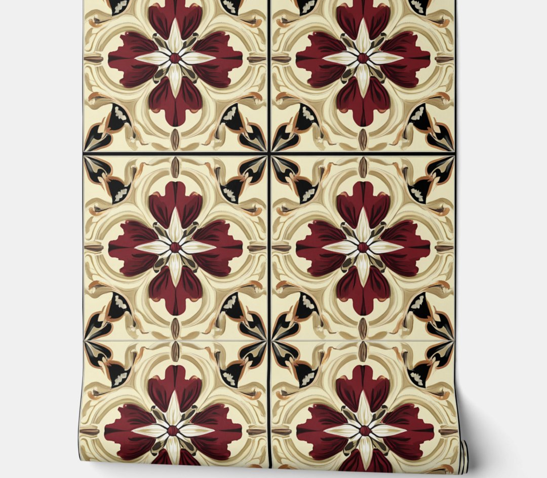Crimson Elegance Peel and Stick Wallpaper