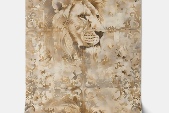 Majestic Lion Profile Peel and Stick Wallpaper