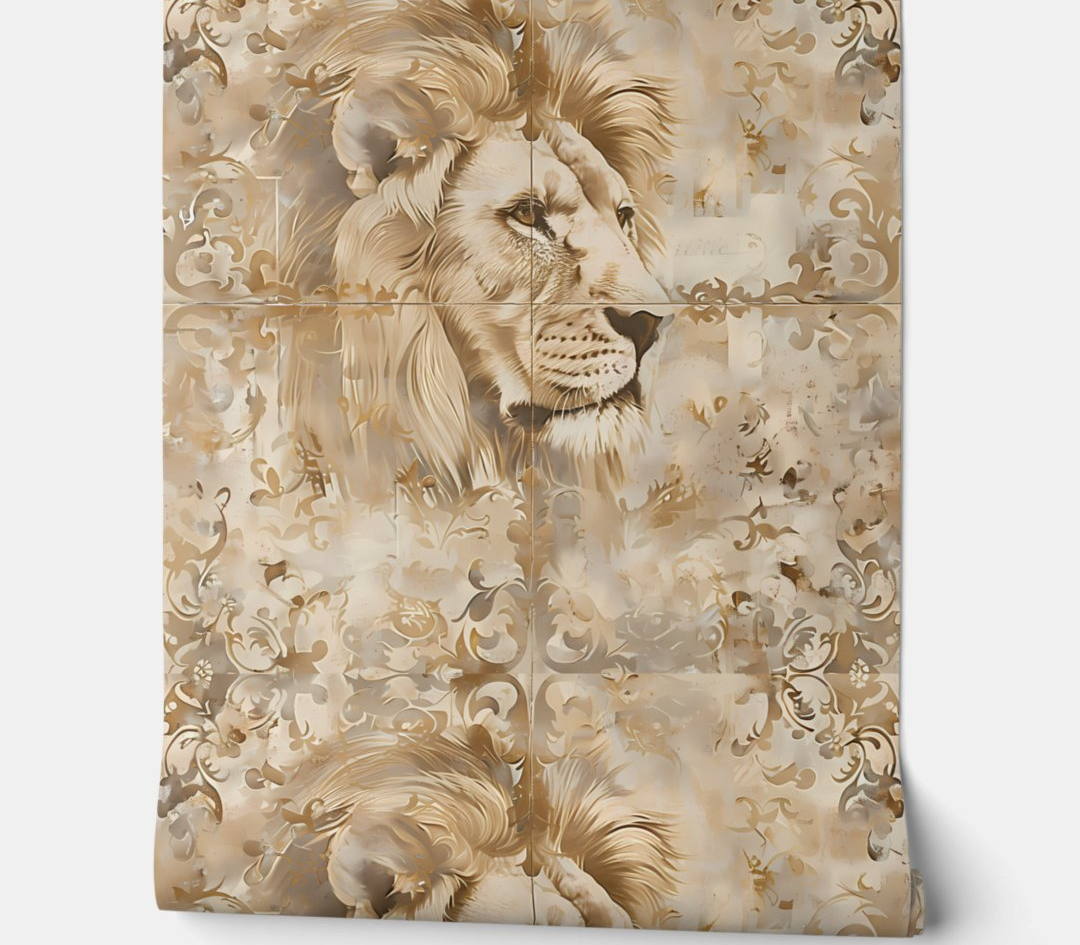 Majestic Lion Profile Peel and Stick Wallpaper