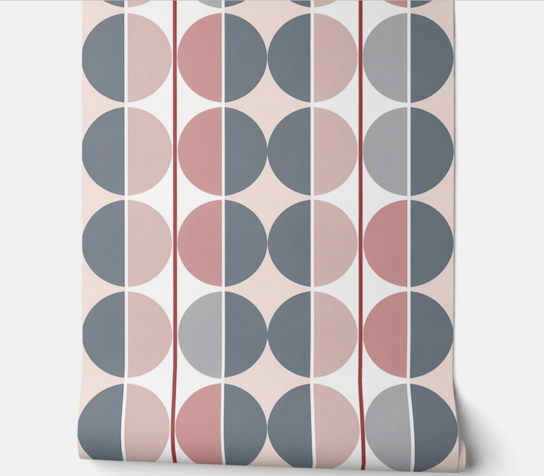 Retro Rhythm Circles Peel and Stick Wallpaper
