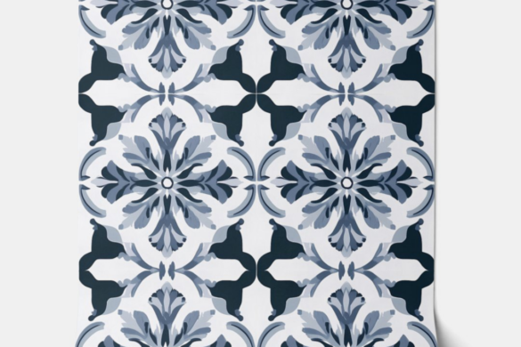 Timeless Indigo Floral Tiles Peel and Stick Wallpaper