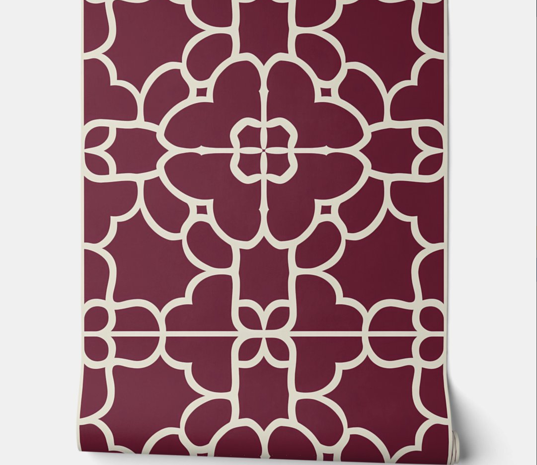 Rich Burgundy Elegance Peel and Stick Wallpaper