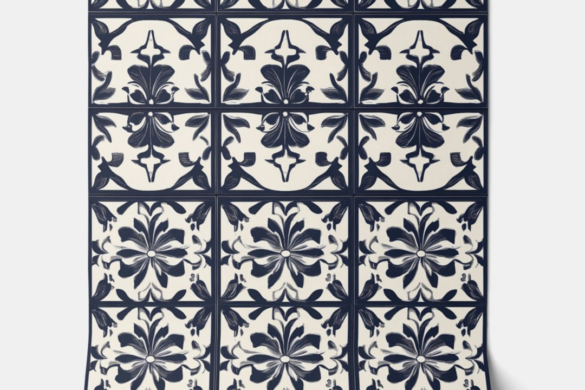 Midnight Floral Tiles Peel and Stick Wallpaper