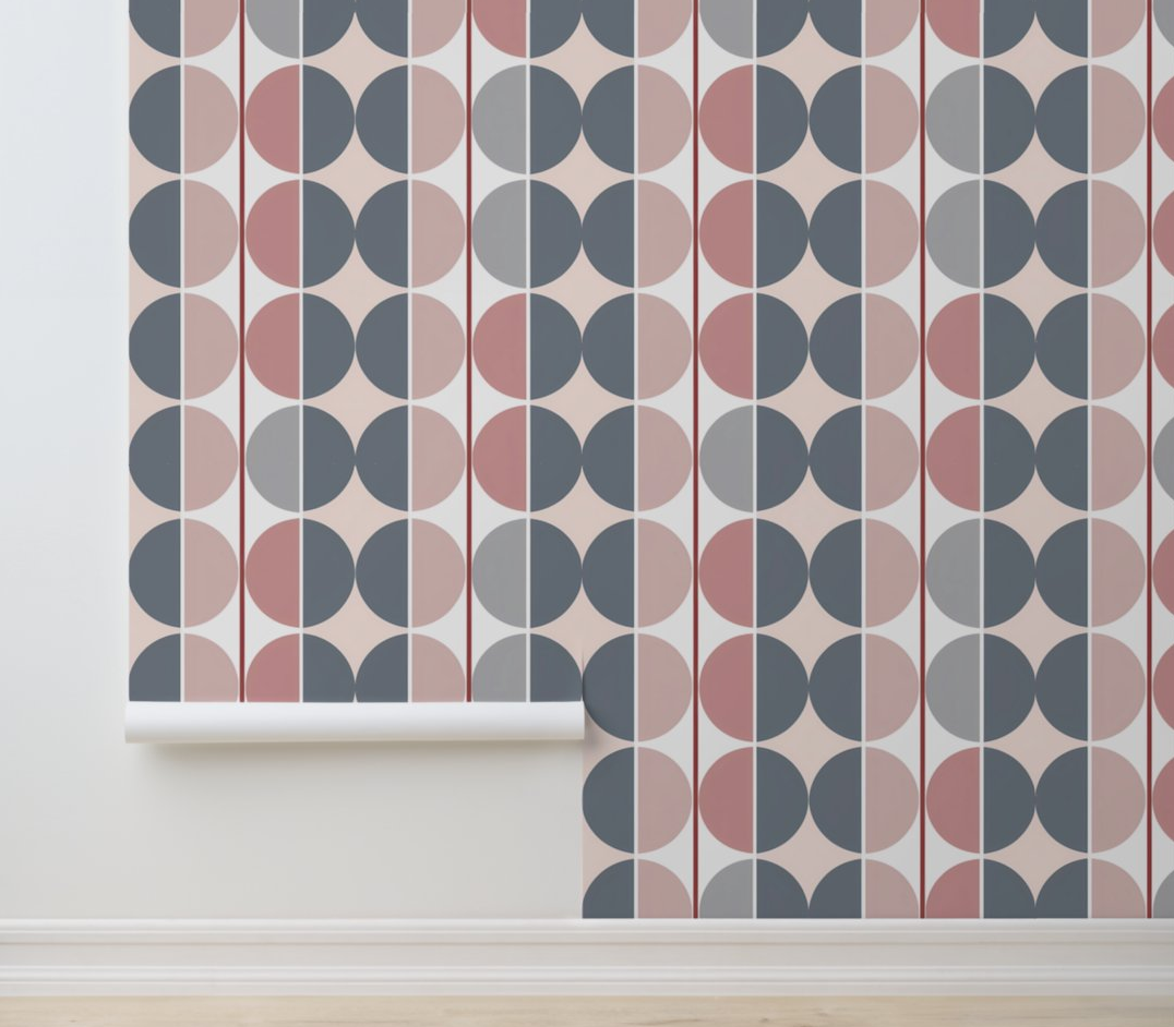 Retro Rhythm Circles Peel and Stick Wallpaper