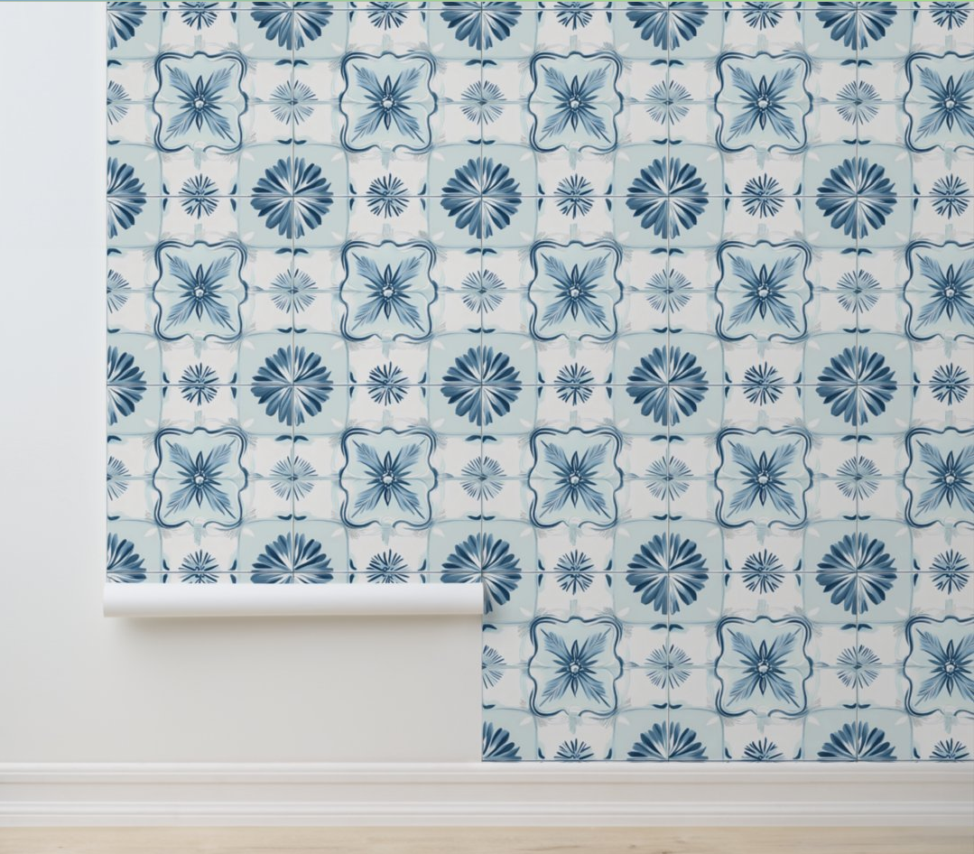 Ocean Harmony Tiles Peel and Stick Wallpaper 