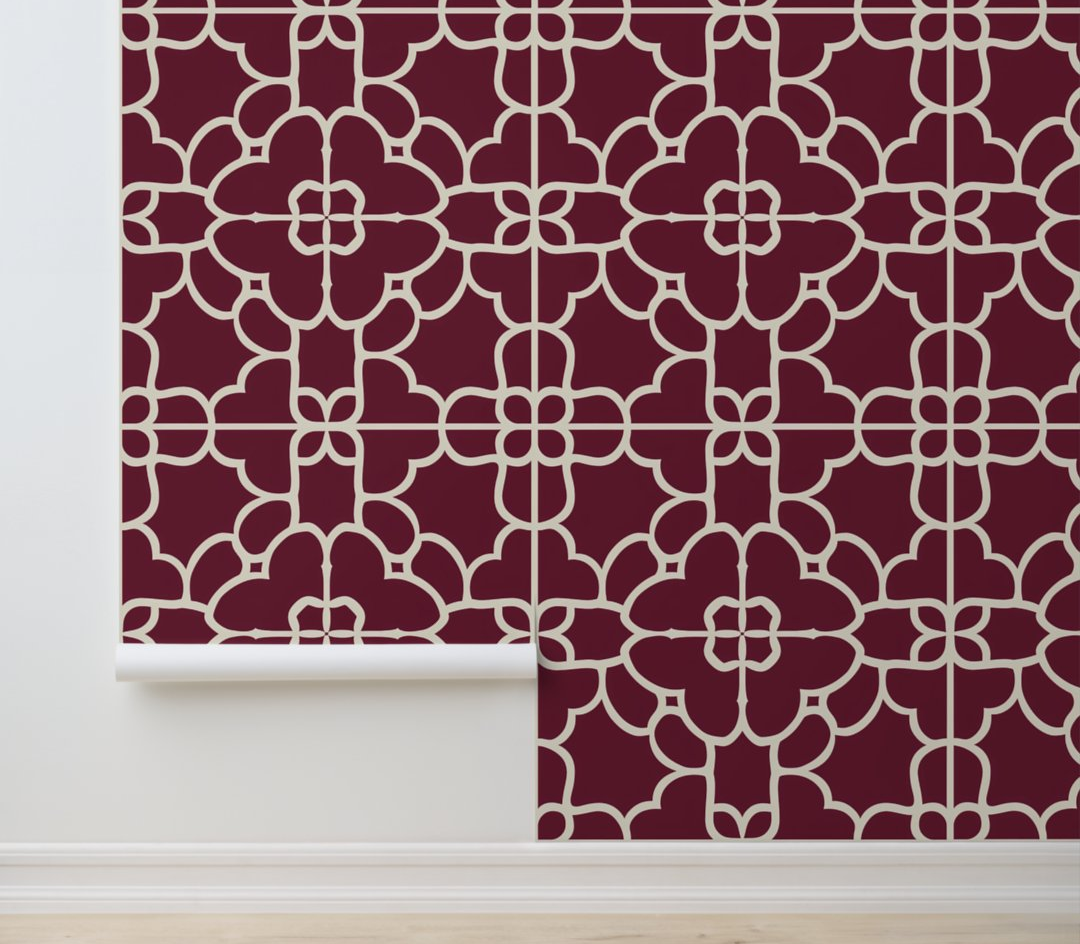 Rich Burgundy Elegance Peel and Stick Wallpaper 