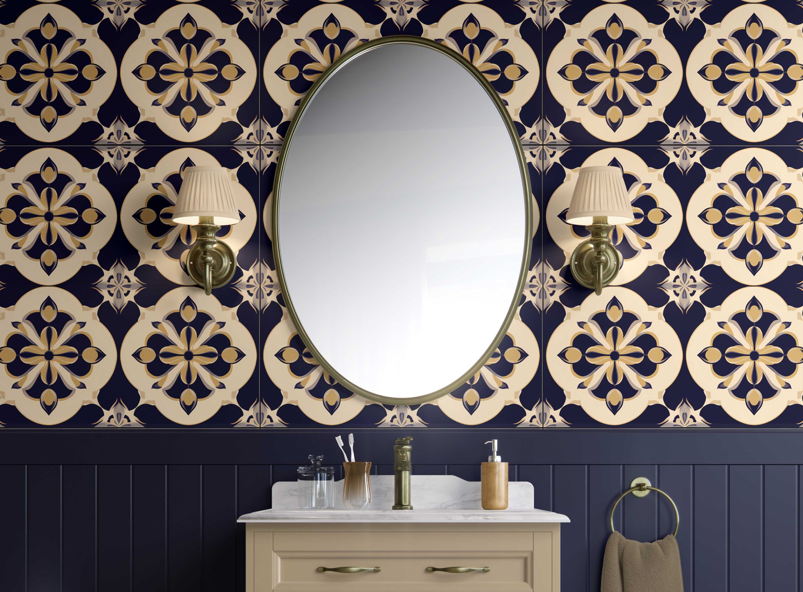 Bathroom Walls Opulent Harmony Peel and Stick Wallpaper