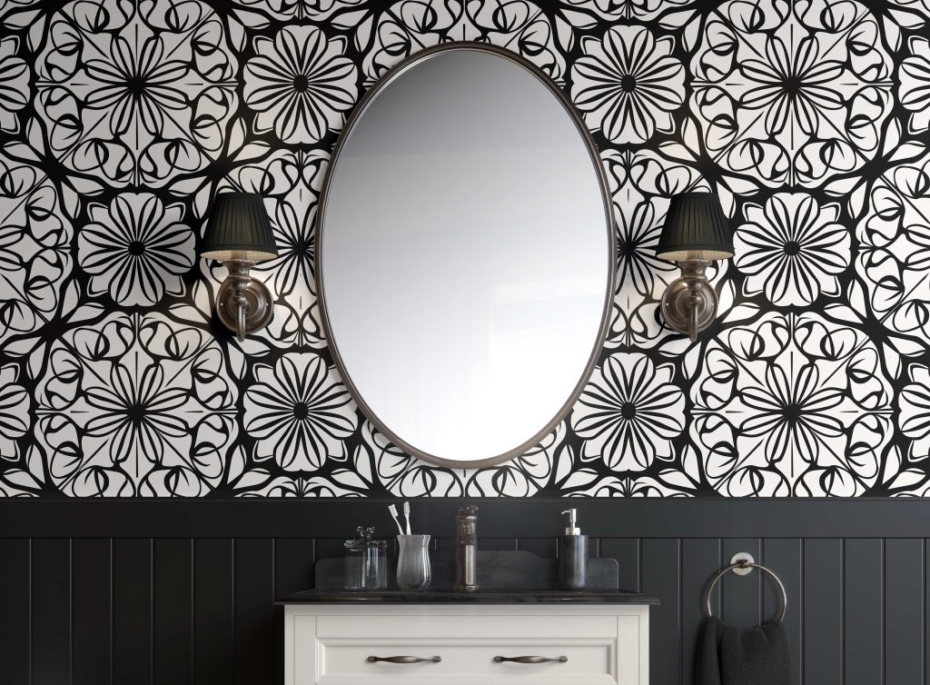 Monochrome Bloom Best Peel and Stick Wallpaper