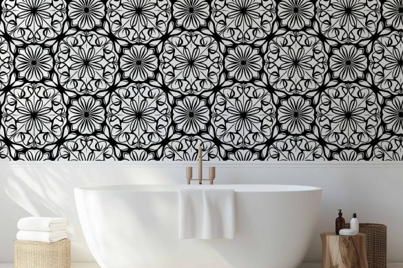 Monochrome Bloom Best Peel and Stick Wallpaper