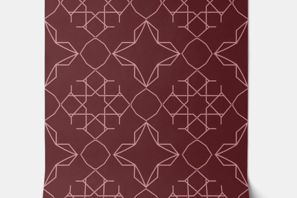 Crimson Geometry peel and stick wallpaper