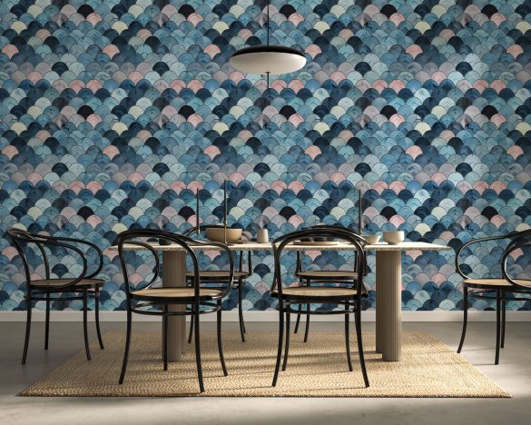 Dining-Room—Modern-Wave-Pattern-lr peel and stick wallpaper dining room