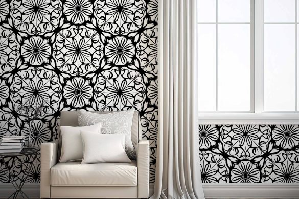 Monochrome Bloom Best Peel and Stick Wallpaper