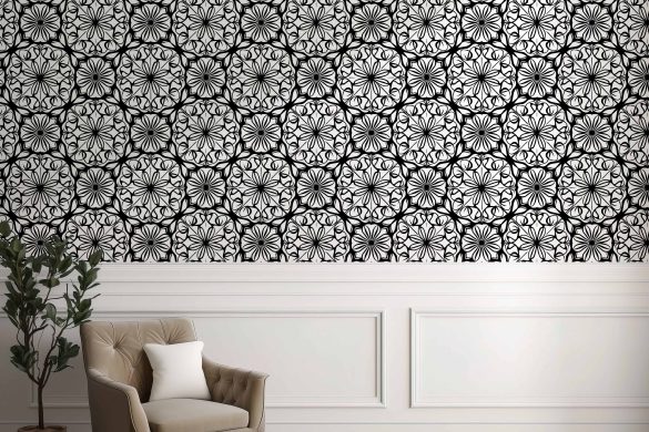Monochrome Bloom Best Peel and Stick Wallpaper