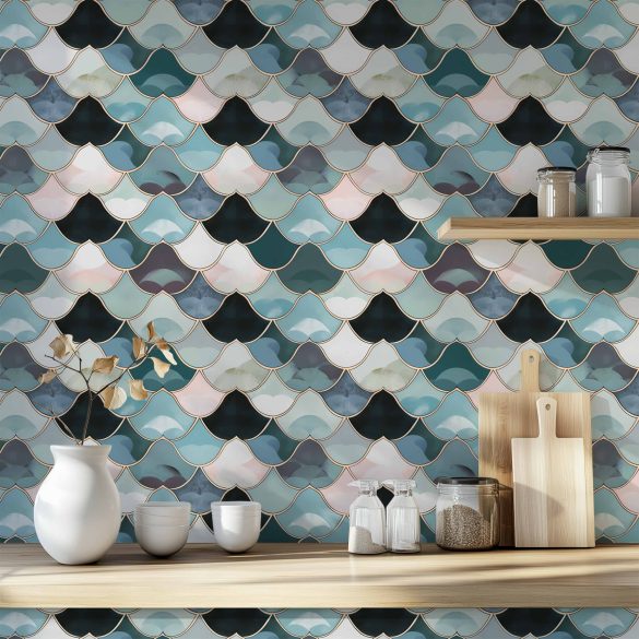 Kitchen—Elegant-Scales-Pattern-lr peel and stick wallpaper for kitchen