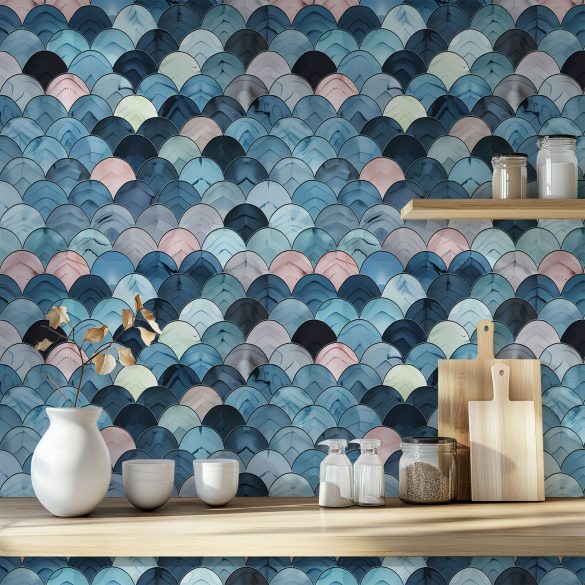 Kitchen—Modern-Wave-Pattern-lr peel and stick wallpaper for kitchen