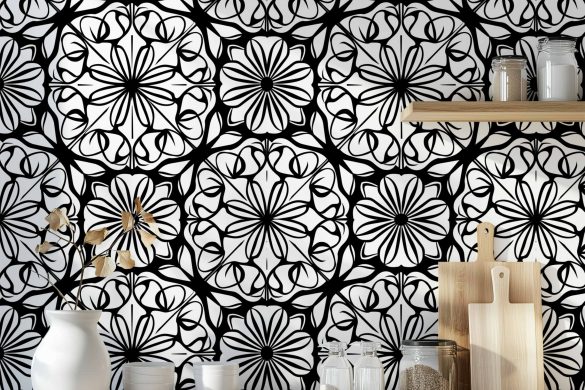 Monochrome Bloom Best Peel and Stick Wallpaper