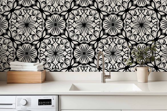 Monochrome Bloom Best Peel and Stick Wallpaper