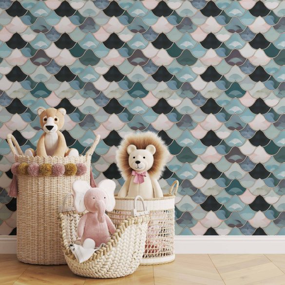Nursery-4—Elegant-Scales-Pattern-lr blue and green wallpaper