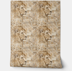 Regal Lion Essence Petite - Gold, Beige - Traditional Style Wallpaper