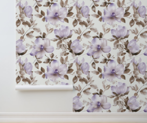 Lavender Grace - Purple, Beige - Organic Modern