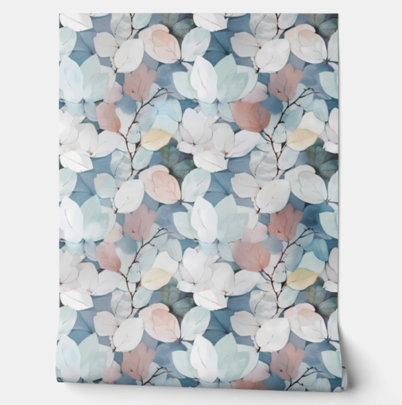 Wallpaper Muted Flowers 1 peel and stick wallpaper floral