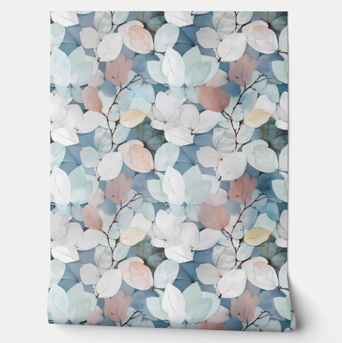 Soft Muted Floral Pattern Peel and Stick Wallpaper