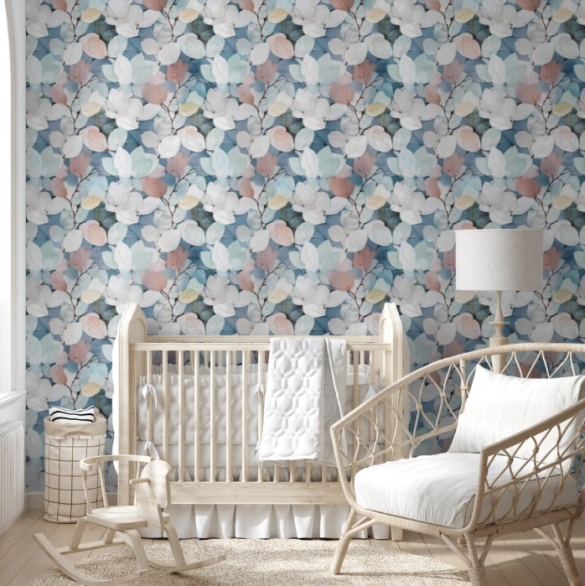 Wallpaper Muted Flowers 4 easy removable wallpaper
