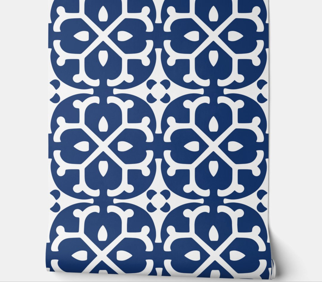 white and blue wallpaper