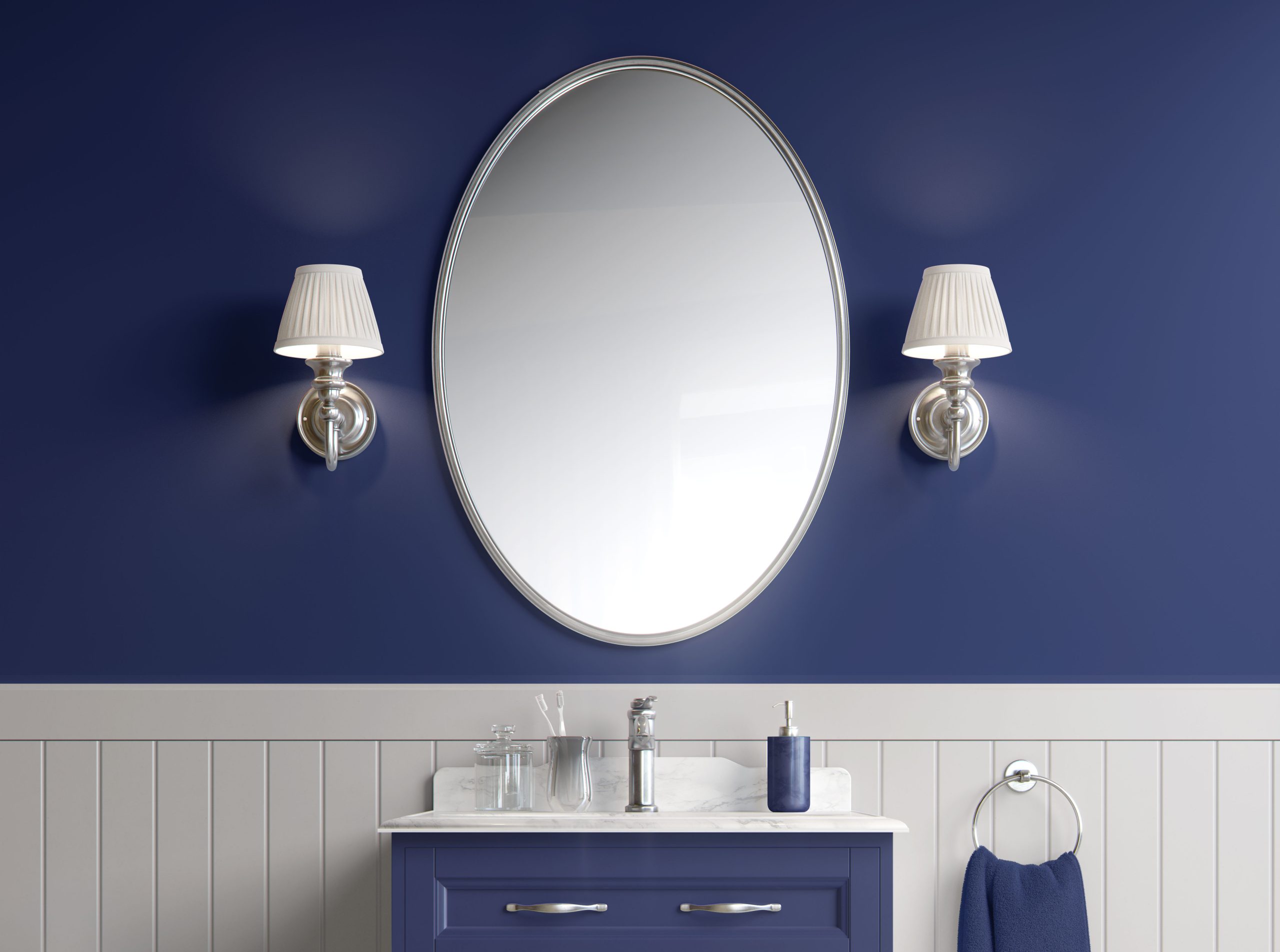 Classic Indigo Depths - Indigo Blue - Modern Sophistication Peel and Stick Wallpaper