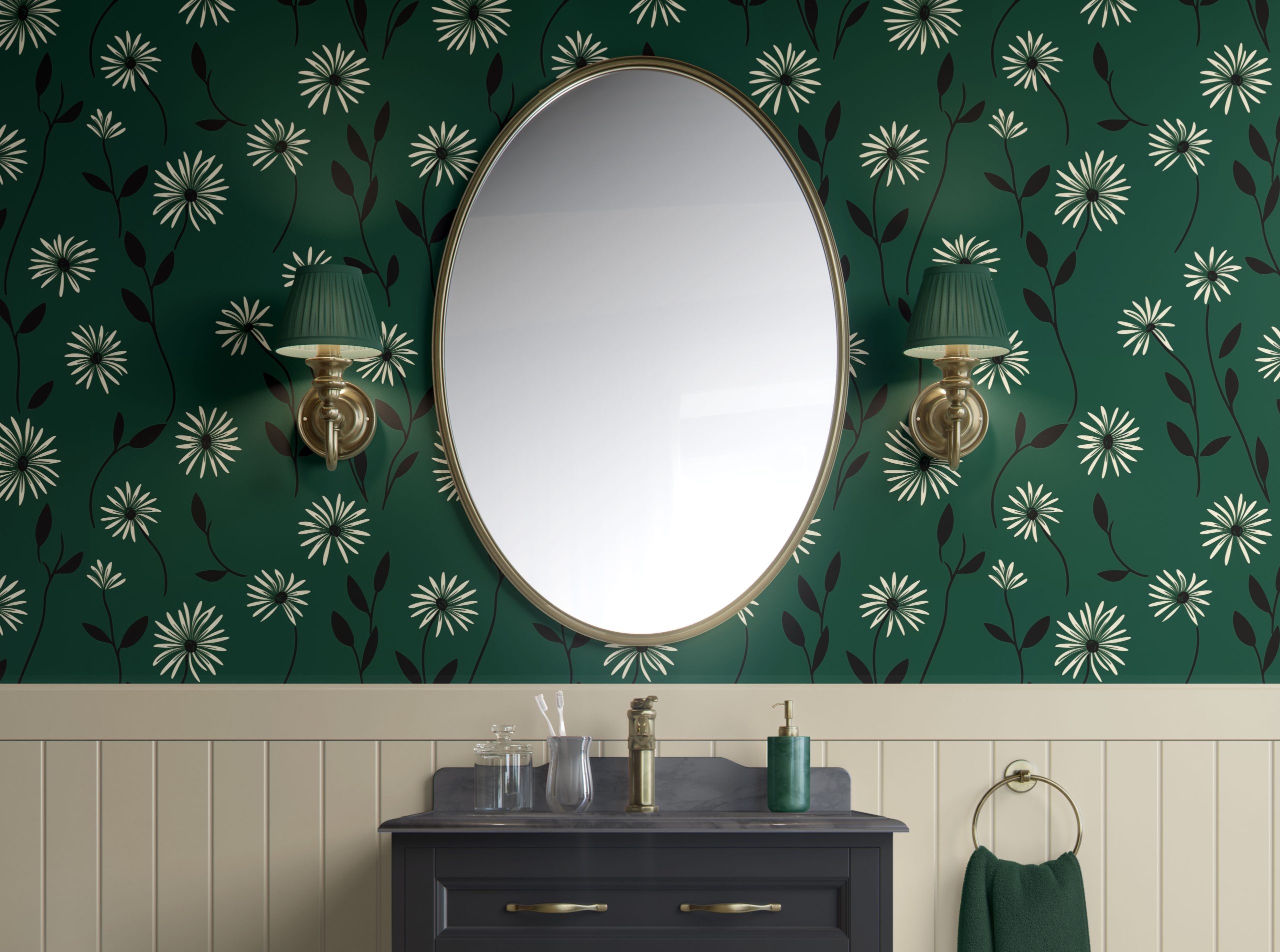 green peel and stick wallpaper
