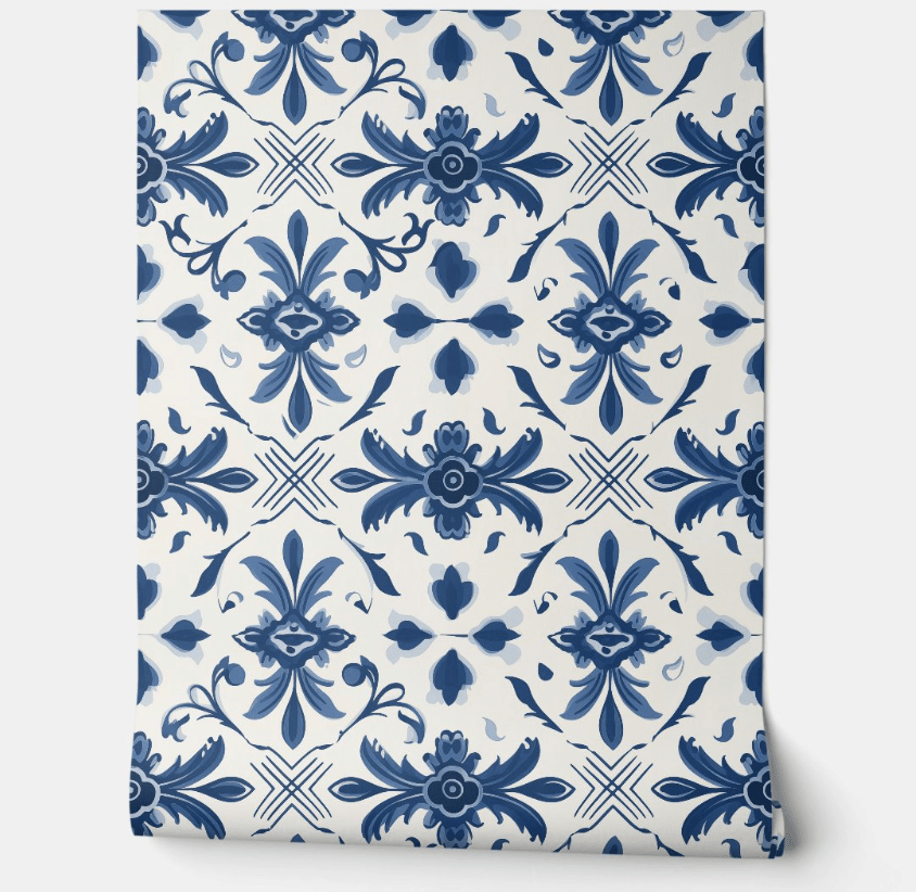 Portuguese Azulejo - peel and stick wallpaper
