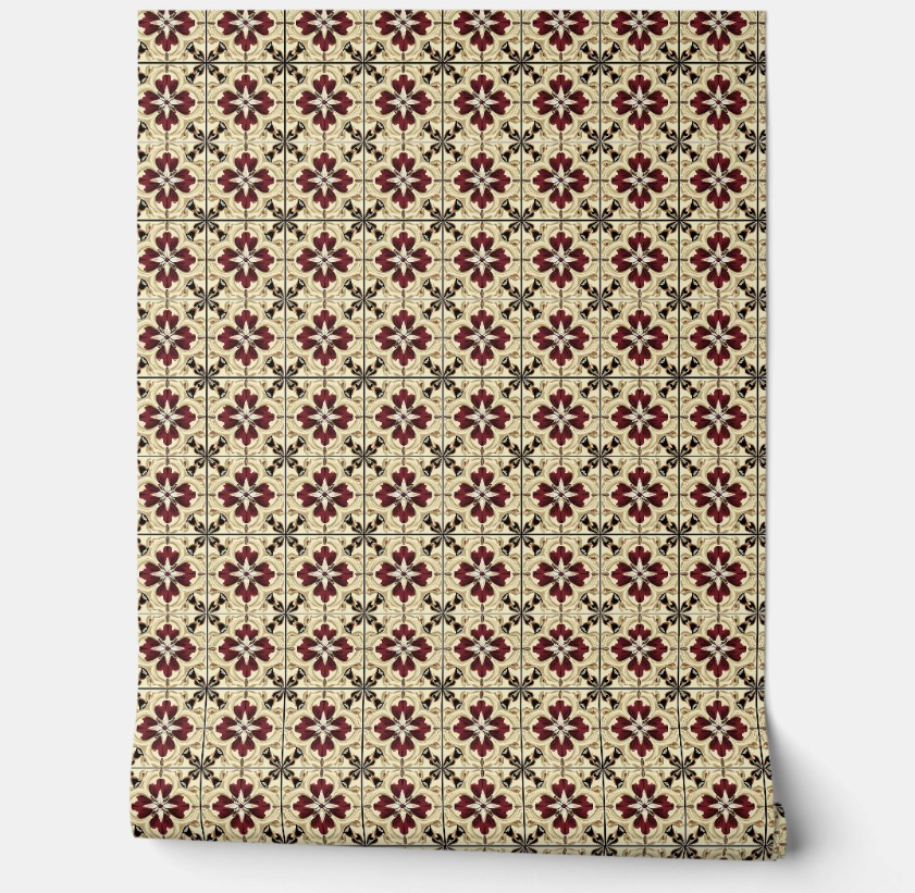 Crimson Grandeur Mini - Red, Beige, Black - Traditional