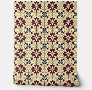 Crimson Grandeur Petite - Red, Beige, Black - Traditional