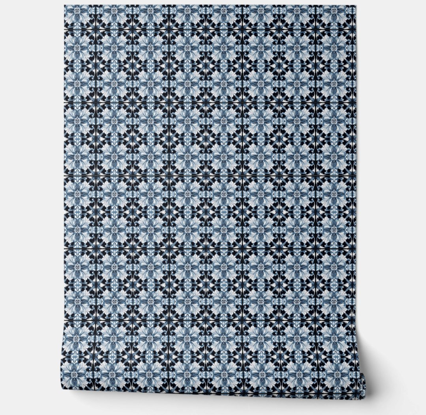 Frosted Regal Bloom Mini - Blue, White, Black