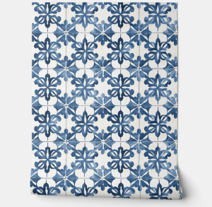 Indigo Floral Medley Petite - Blue and Cream - Coastal Elegance