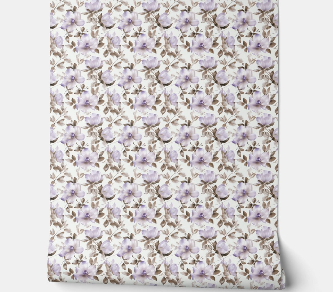 Lavender Grace Mini - Purple, Beige - Organic Modern