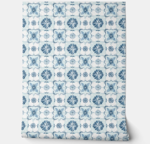 Ocean Harmony Tiles Petite - Soft Teal, White - Coastal
