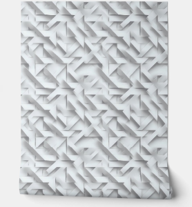 Sculpted Harmony Petite - White - Modern Peel and Stick Wallpaper
