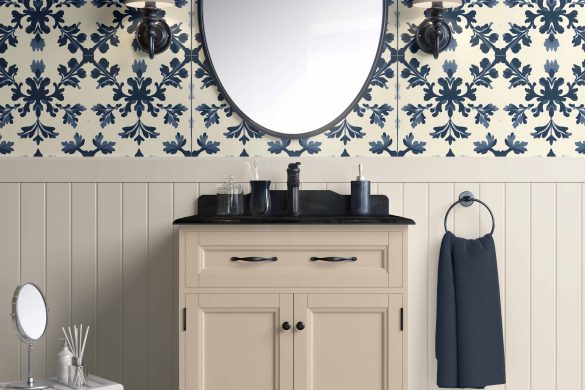 Bathroom-Cabinet-Botanical Elegance-peel & stick wallpaper Bathroom-Cabinet-Botanical Elegance-peel & stick wallpaper
