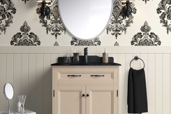 Bathroom peel and stick wallpaper-Baroque Grandeur Bathroom peel and stick wallpaper-Baroque Grandeur