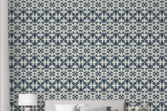 Botanical Elegance Bedroom peelable wallpaper design Botanical Elegance Bedroom peelable wallpaper design