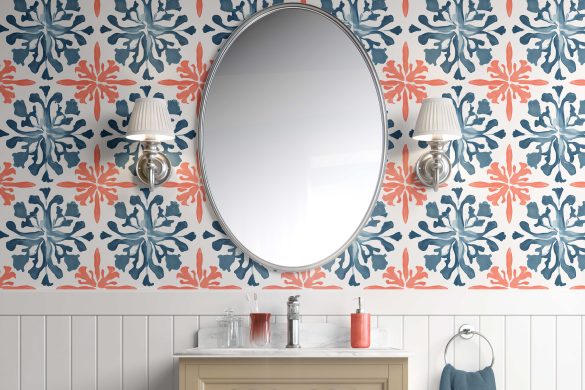 Coral Reef Symphony easy removable wallpaper for bathroom