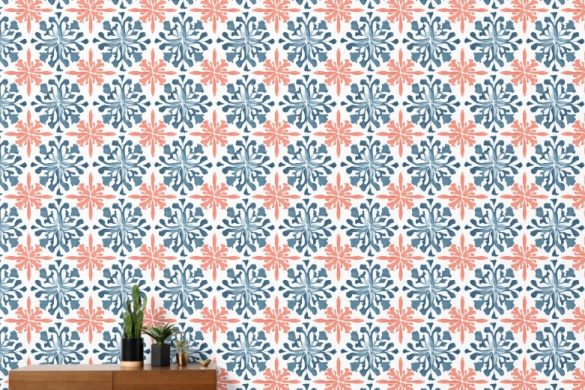 Coral Reef Symphony peel and stick wallpaper for hallway and living room
