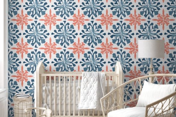Coral Reef Symphony peel and stick wallpaper for nursery and kid's room