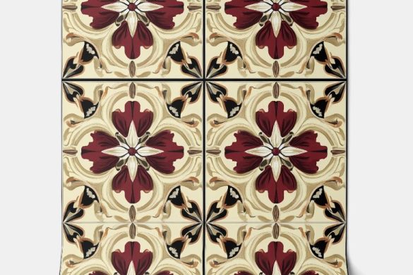 Crimson Grandeur peel & stick wallpaper