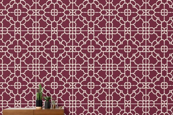 Crimson Majesty red geometric peel & stick wallpaper Crimson Majesty red geometric peel & stick wallpaper