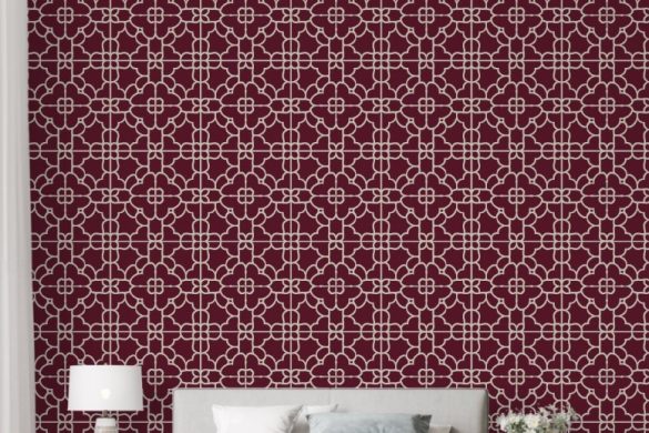 Bedroom Crimson Majesty red peel and stick wallpaper Bedroom Crimson Majesty red peel and stick wallpaper