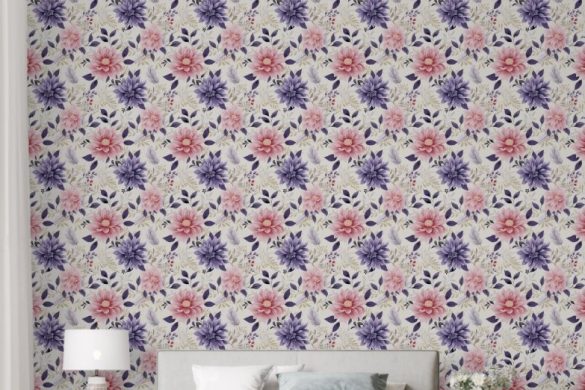Floral Bliss Bedroom peelable wallpaper ideas Floral Bliss Bedroom peelable wallpaper ideas