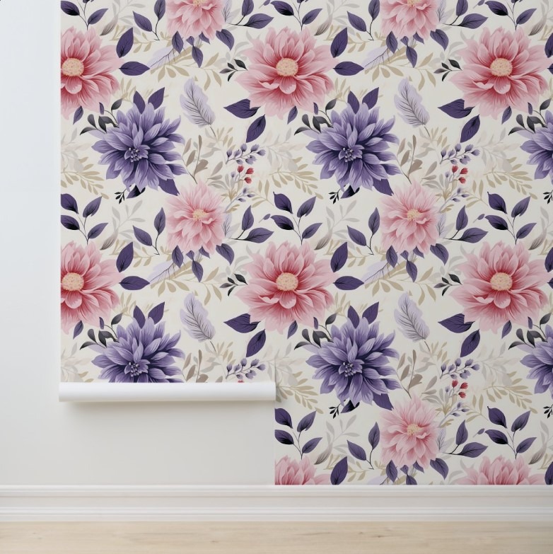 Floral Bliss best peel and stick wallpaper